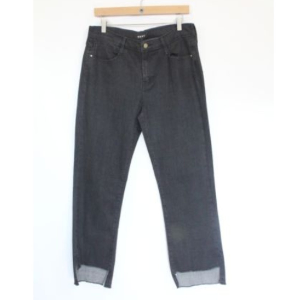 DKNY Women Staight Leg Black Jeans sz 27 New High Waist Crop Denim